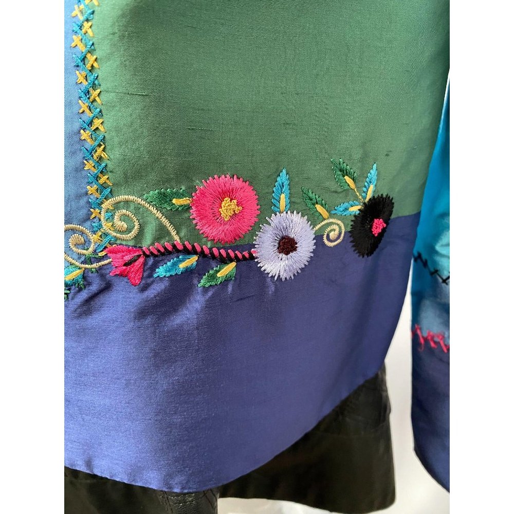 Blue Embroidered Jacket By August Max - image 5